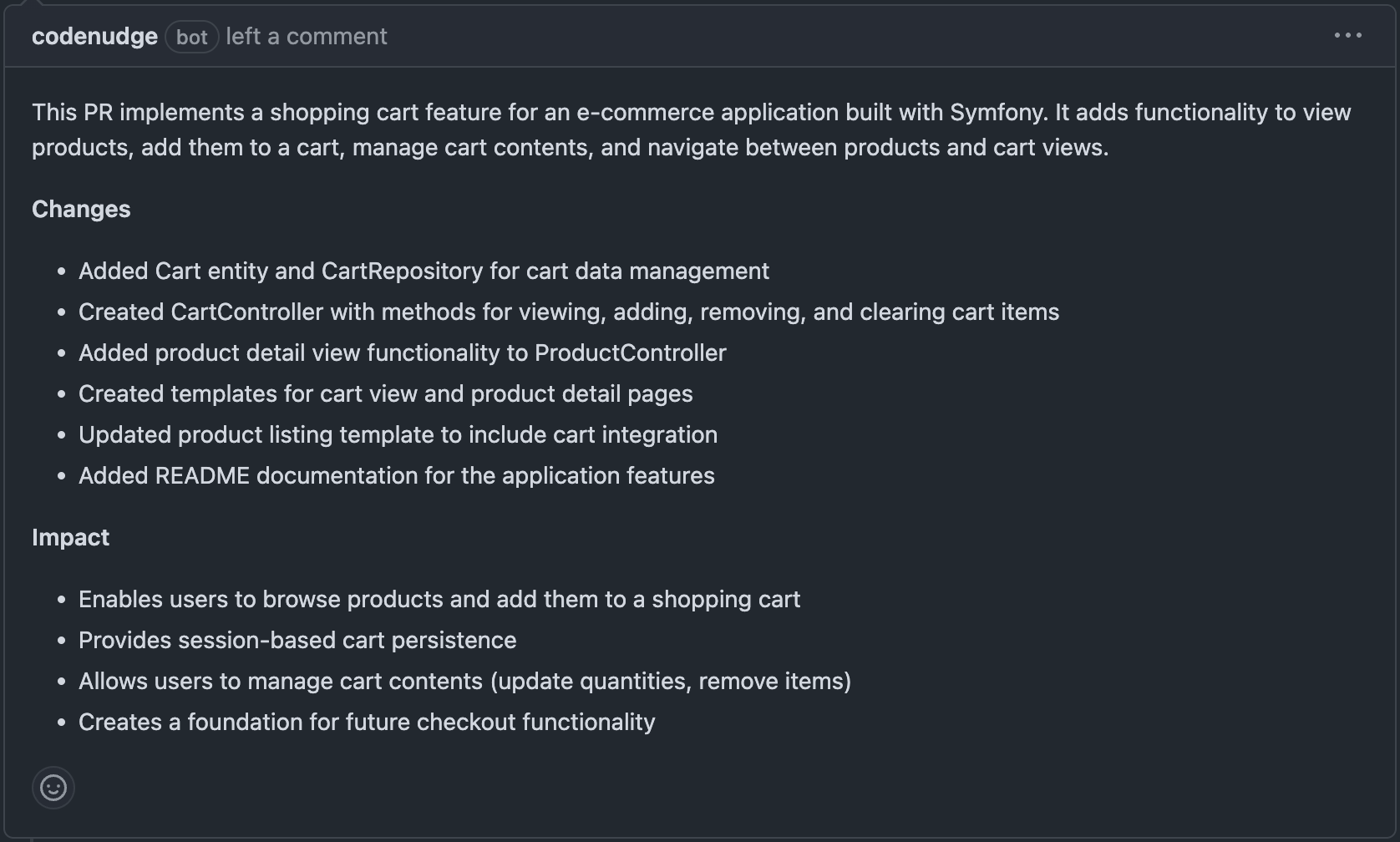 Clear change overviews